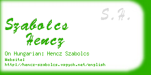 szabolcs hencz business card